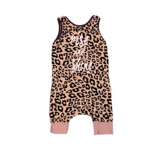 RAGS Rise And Shine Leopard Print Romper Shorts Sleeveless Girls 6-12 Months